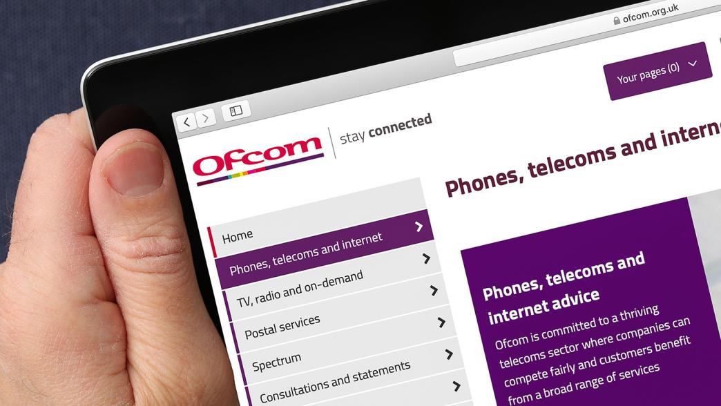Ofcom's website on a tablet