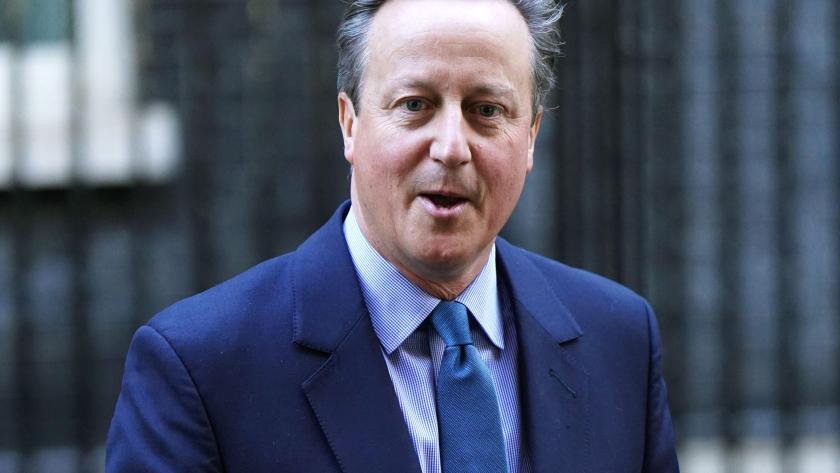 David Cameron outside No.10 Downing Street, on the day he was appointed foreign secretary by Rishi Sunak